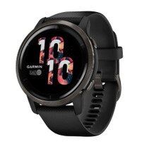 Garmin Venu 2 GPS Smartwatch 45mm Slate Stainless Steel Bezel with Black Case and Silicone Band (010-02430-11, 010-02430-01) New 1
