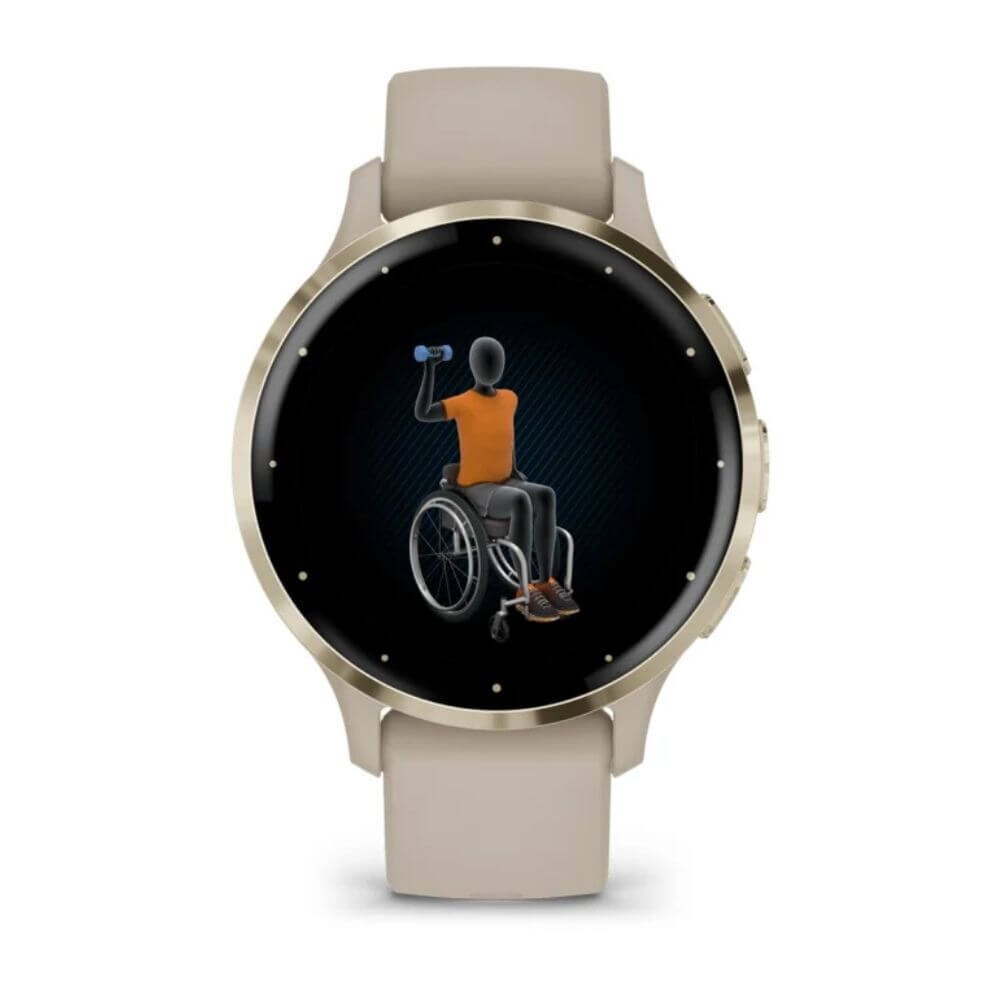 Garmin Venu 3S Soft Gold Stainless Steel Bezel with French Gray Case and Silicone Band (010-02785-02) New 5