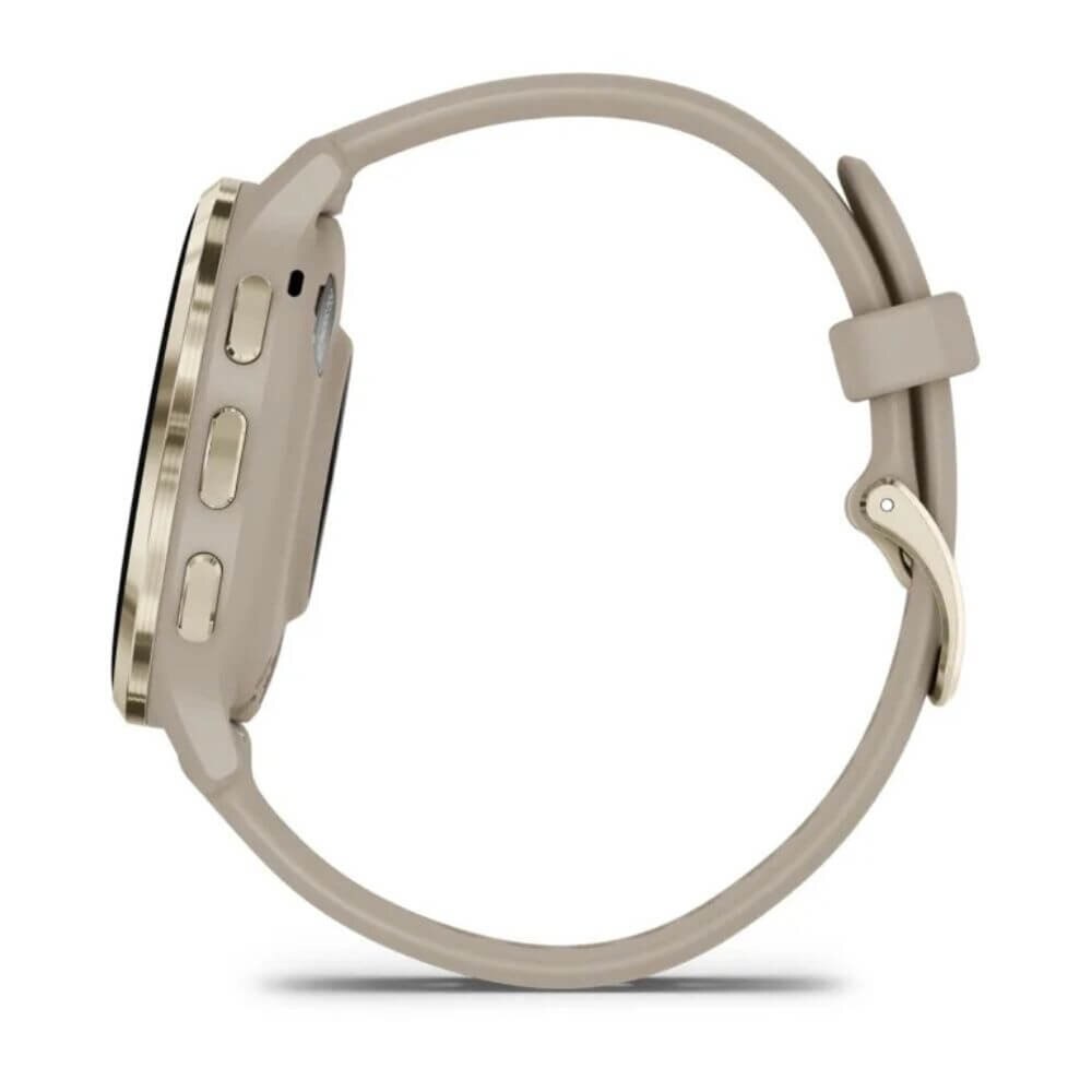 Garmin Venu 3S Soft Gold Stainless Steel Bezel with French Gray Case and Silicone Band (010-02785-02) New 6