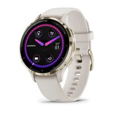 Garmin Venu 3S Soft Gold Stainless Steel Bezel with Ivory Case and Silicone Band (010-02785-04) New 1