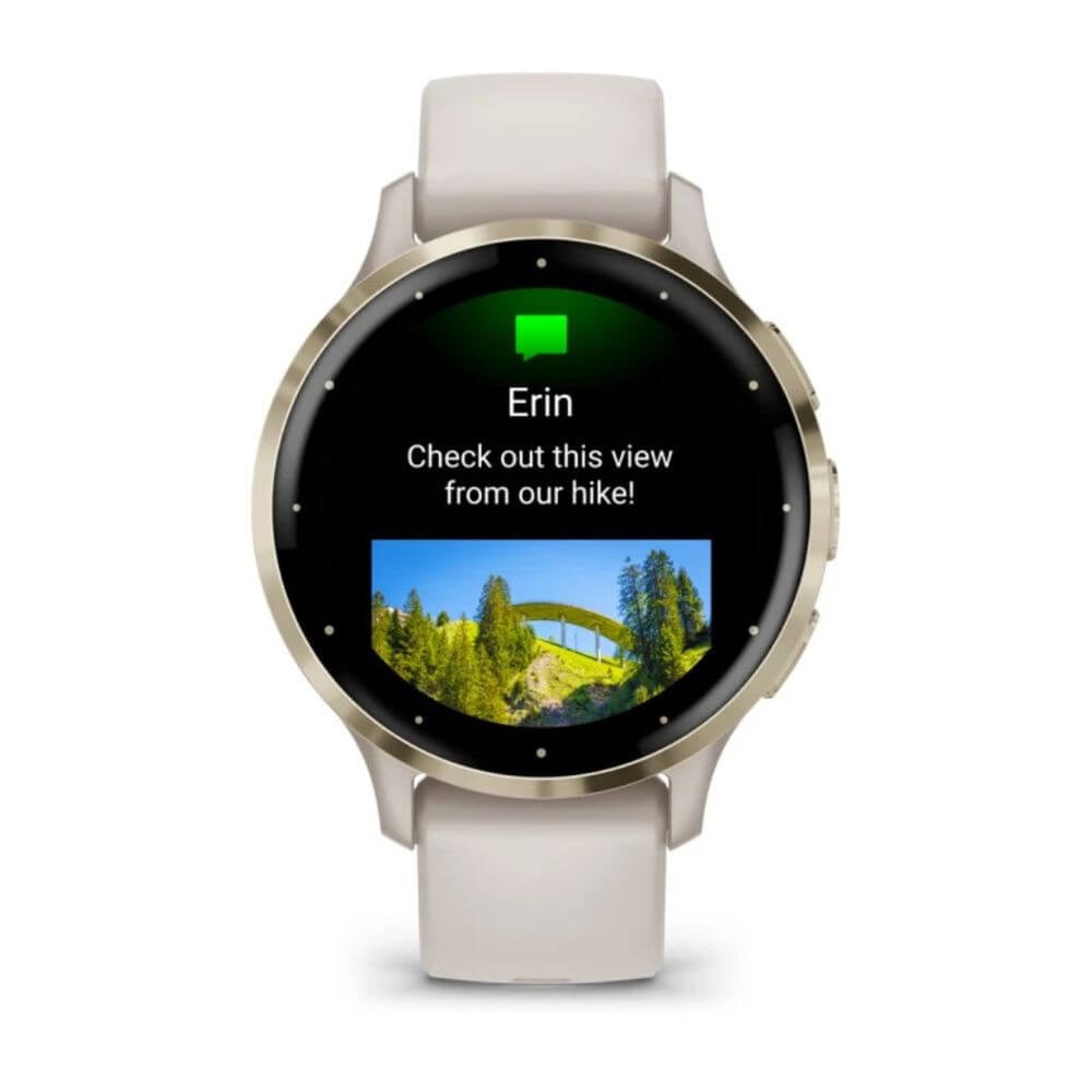 Garmin Venu 3S Soft Gold Stainless Steel Bezel with Ivory Case and Silicone Band (010-02785-04) New 4