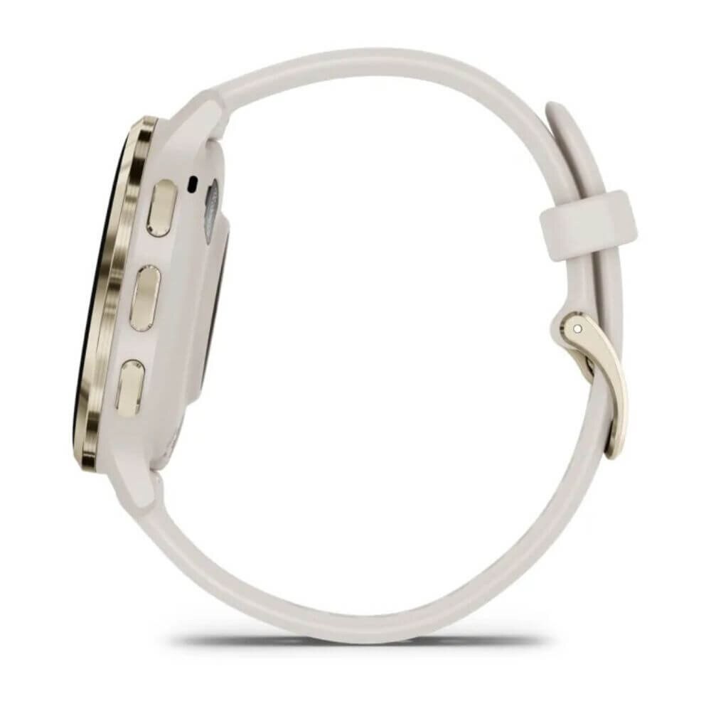 Garmin Venu 3S Soft Gold Stainless Steel Bezel with Ivory Case and Silicone Band (010-02785-04) New 6