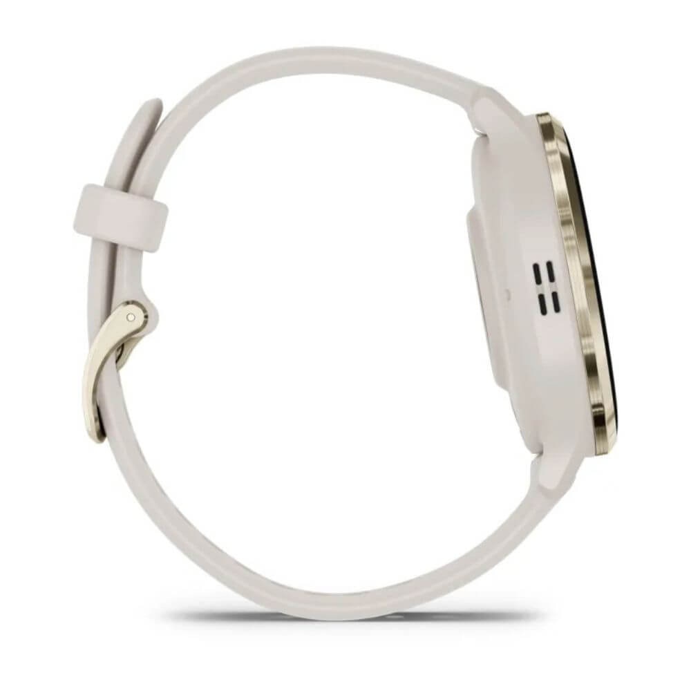 Garmin Venu 3S Soft Gold Stainless Steel Bezel with Ivory Case and Silicone Band (010-02785-04) New 7