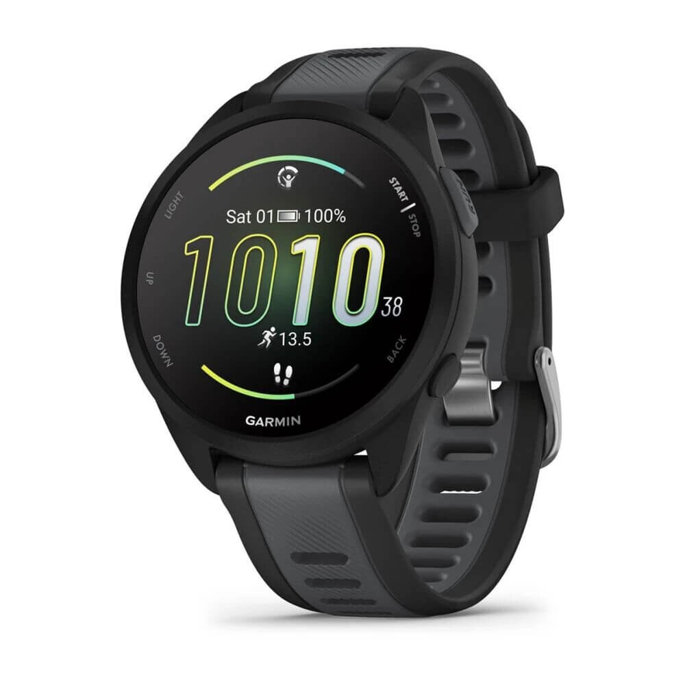 Garmin Forerunner 165 GPS Smartwatch 43 mm Black and Slate Gray (010-02863-20) New 1