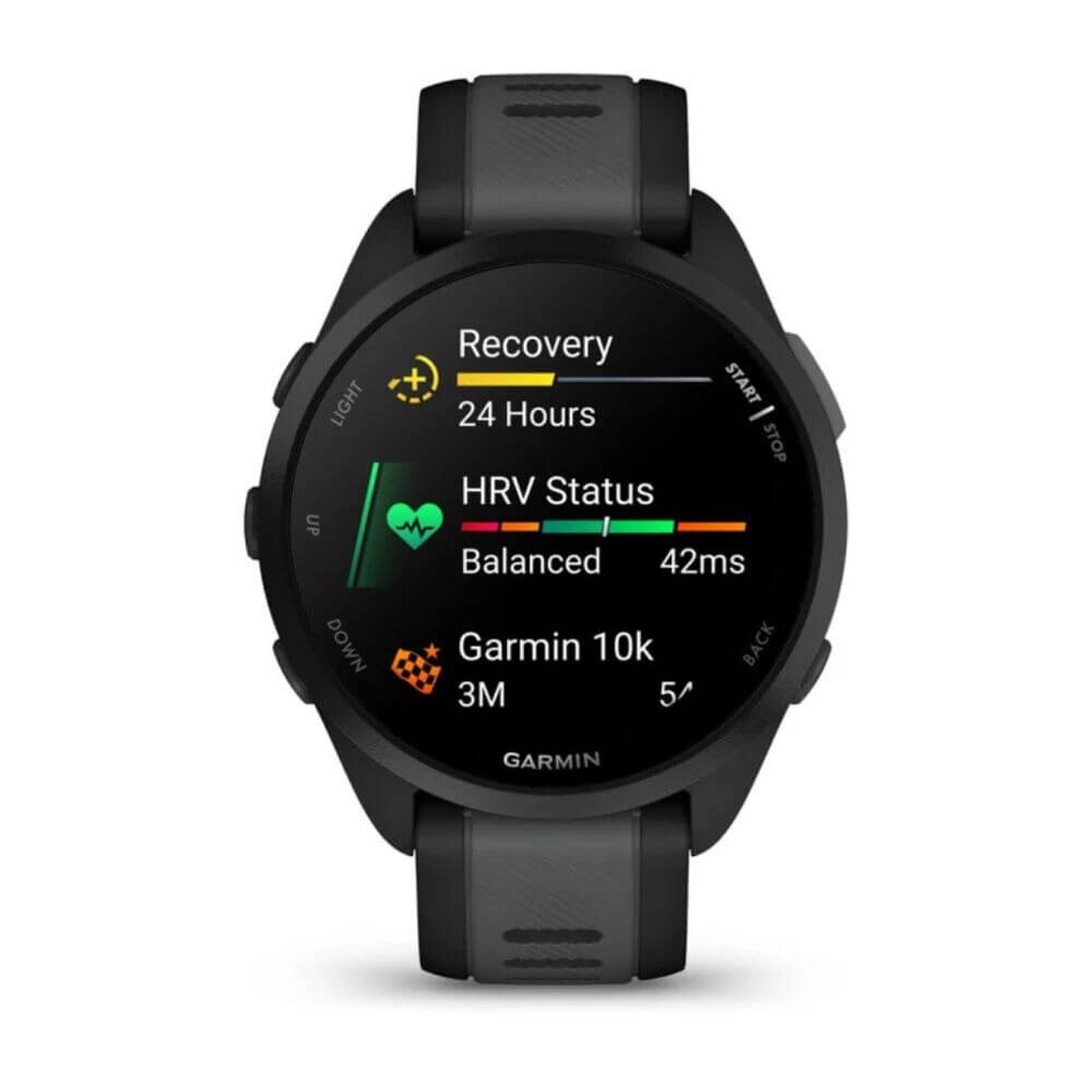 Garmin Forerunner 165 GPS Smartwatch 43 mm Black and Slate Gray (010-02863-20) New 4