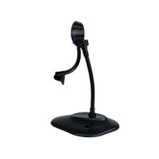 Zebra gooseneck barcode scanner stand model 20-61019-04R, compatible with multiple Zebra scanners, ideal for hands-free use.