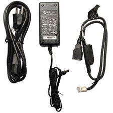 Polycom 2200-42740-001|AC Power Kit for SoundStation IP6000 & Touch Control (Includes 100-240V 0.4A 48VDC P. Supply 6ft/1.8m Power Cord with NA Plug & Power-over-Ethernet Insertion Cable (PIC) New 1