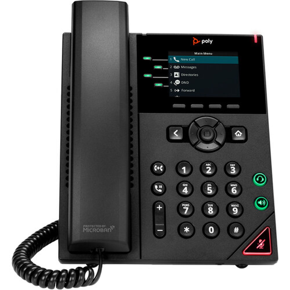 Poly VVX 250 4-Line IP Phone and PoE-enabled with Power Supply (2200-48820-001, 89B66AA#ABA) New 2