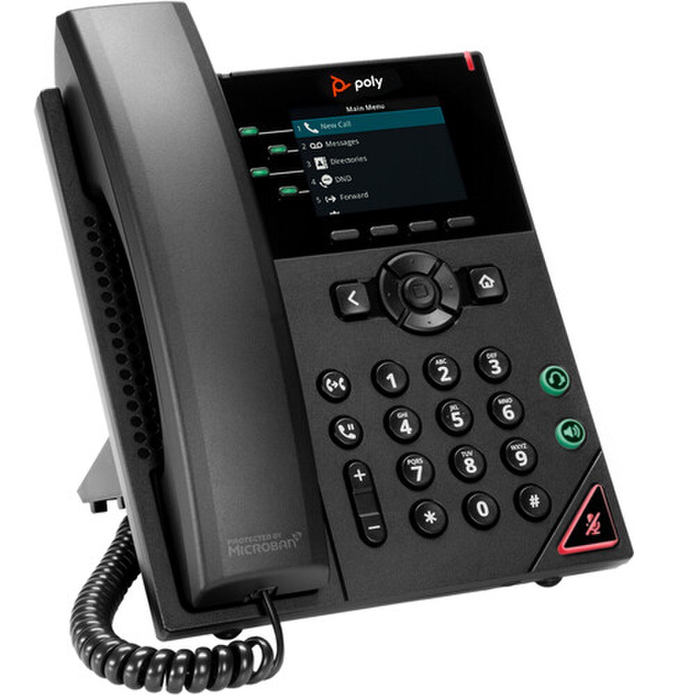Poly VVX 250 4-Line IP Phone and PoE-enabled with Power Supply (2200-48820-001, 89B66AA#ABA) New 3