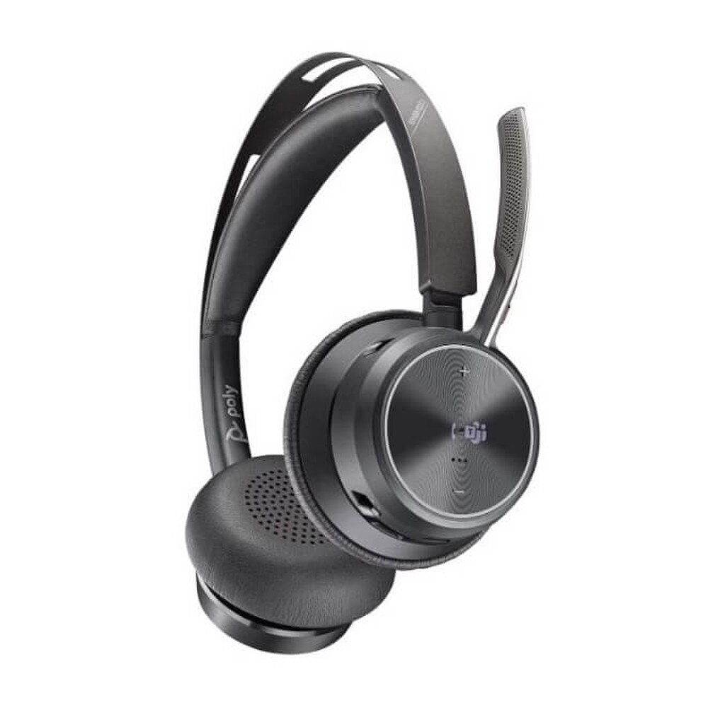 HP Poly Voyager Focus B825-M Microsoft Teams Certified Stereo Bluetooth Headset with USB-A Adapter and Charging Stand (7F0J0AA, 9T9J6AA#AC3) New 3