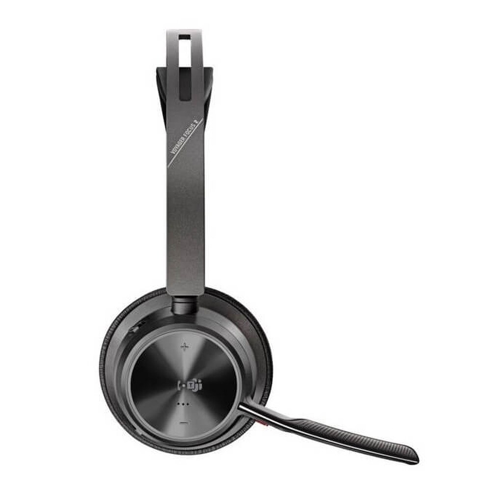 HP Poly Voyager Focus B825-M Microsoft Teams Certified Stereo Bluetooth Headset with USB-A Adapter and Charging Stand (7F0J0AA, 9T9J6AA#AC3) New 4