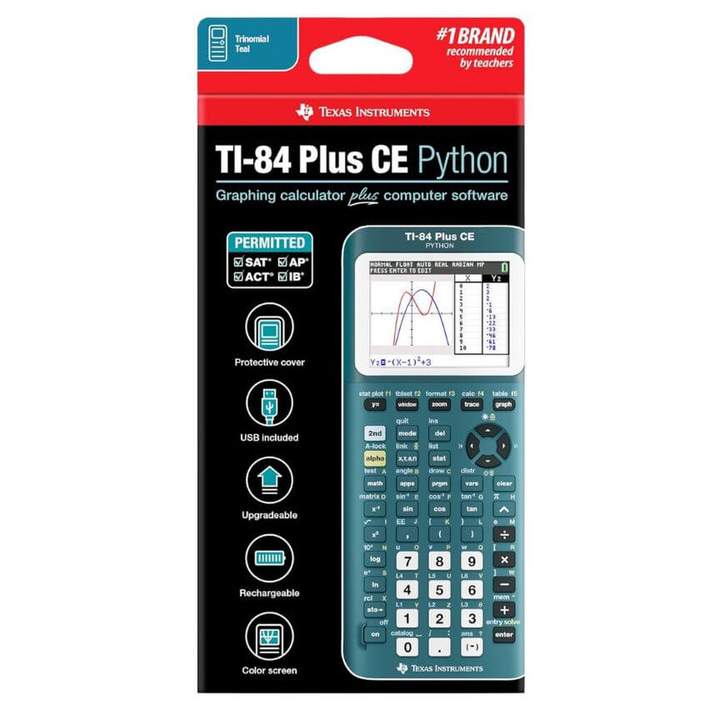 Texas Instruments TI-84 Plus CE Graphing Calculator - Trinomial Teal ...