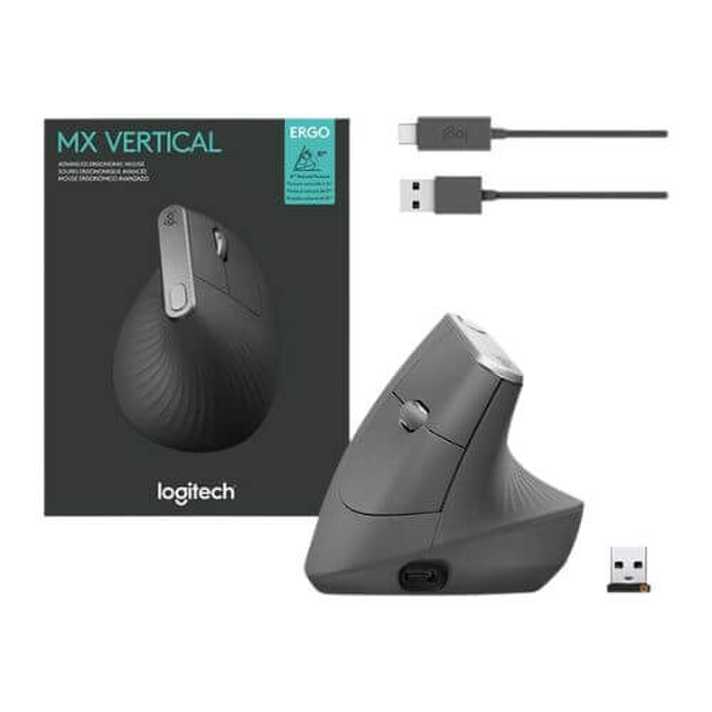 Logitech MX Vertical Advanced Ergonomic Mouse - Graphite (910-005447) New 7