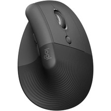 Logitech Lift Vertical Ergonomic Mouse (910-006466) in graphite color, designed for right-hand use with a comfortable, vertical grip.