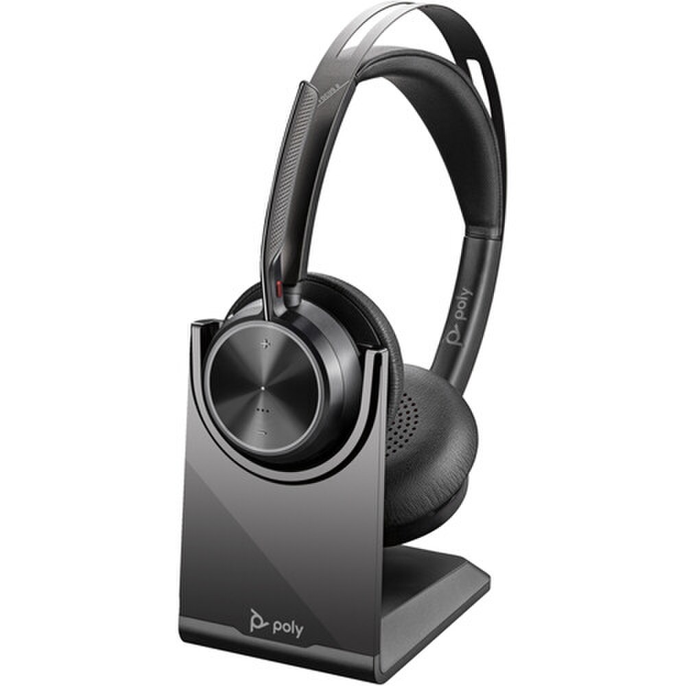 Poly Voyager Focus 2 USB-C-C Headset +USB-C/A Adapter with Charging Stand (9T9J5AA#AC3, 213727-01,77Y86AA) New 1