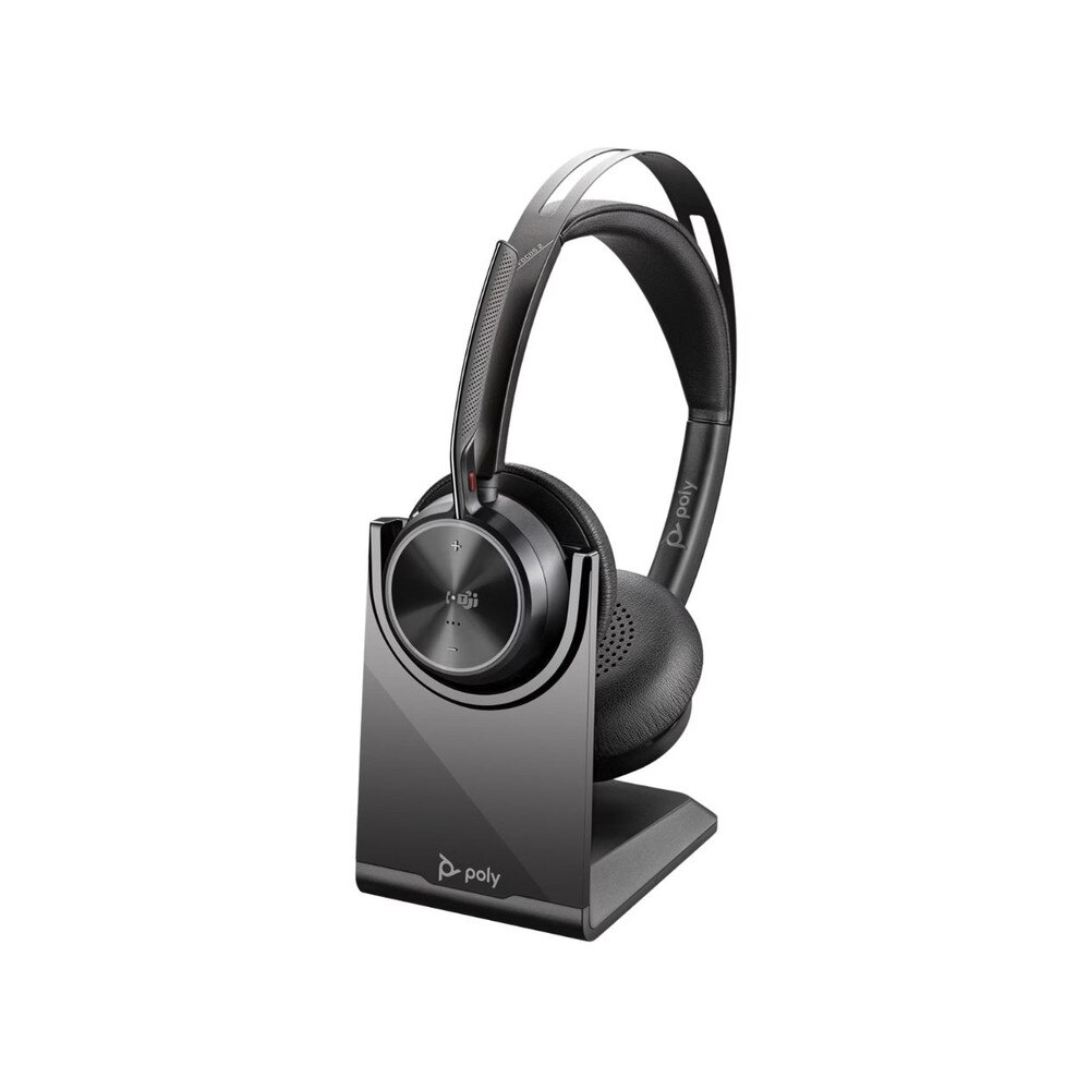 Poly Voyager Focus 2 Microsoft Teams USB-C-C Headset +USB-C/A Adapter with Charging Stand (9T9J6AA#AC3, 214433-02, 77Y90AA) New 1