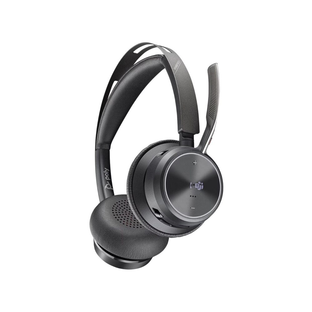 Poly Voyager Focus 2 Microsoft Teams USB-C-C Headset +USB-C/A Adapter with Charging Stand (9T9J6AA#AC3, 214433-02, 77Y90AA) New 4