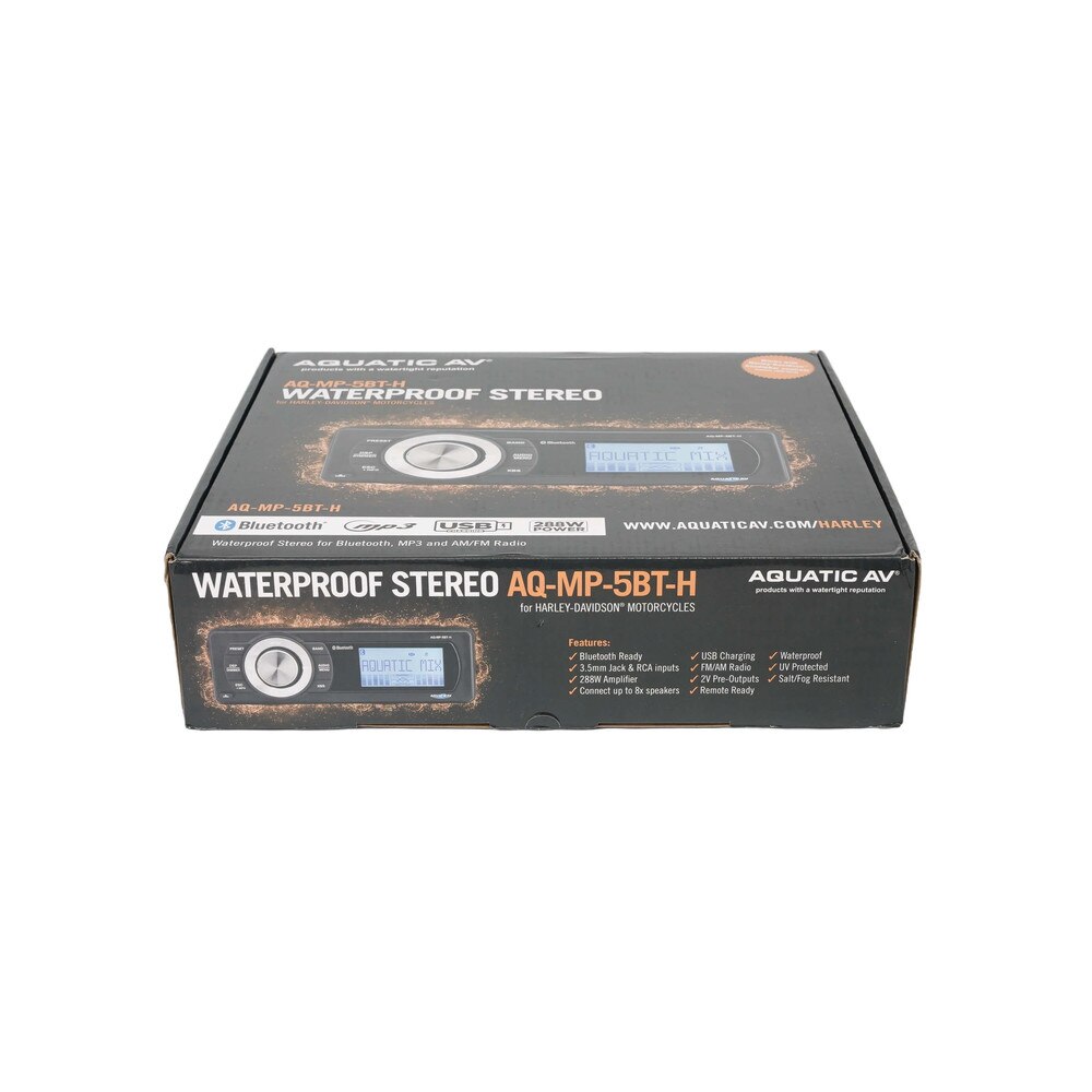 Aquatic AV MP5 Waterproof Stereo for Harley Davidson (AQ-MP-5BT-H) New 4