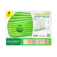 Turbo Microfiber Mop Pads 4 Pack | Reusable, Washable & Fits 18" Mop Heads | B07DWCDSTP 1