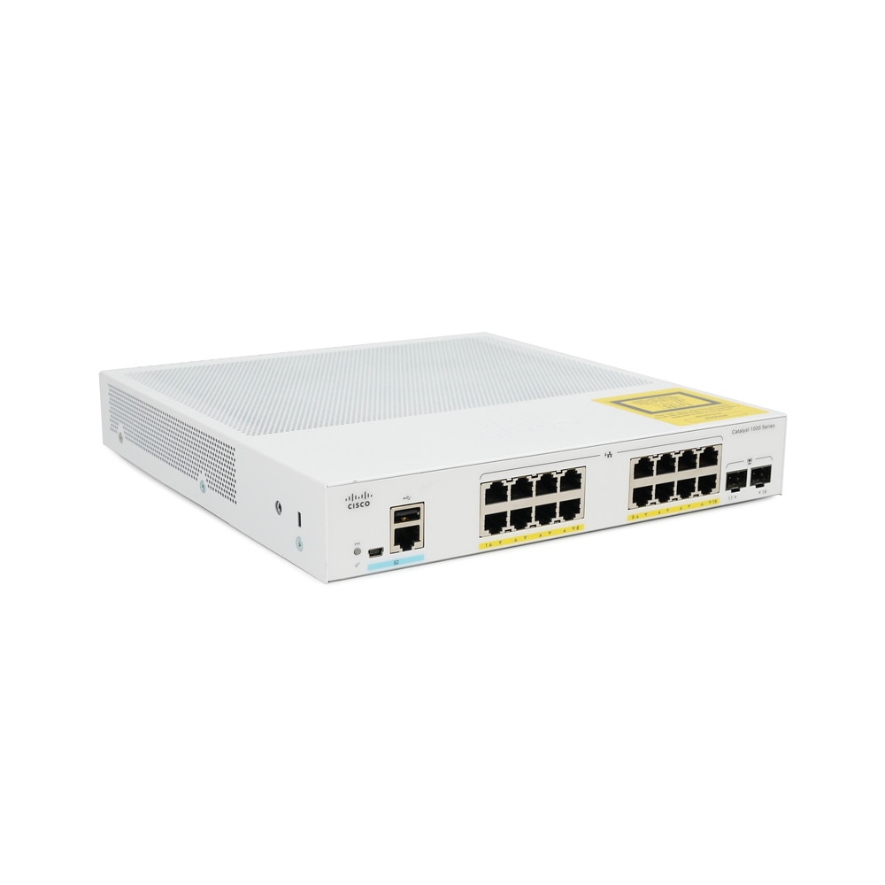 Cisco Catalyst 1000-16FP-2G-L 16-Port Gigabit Ethernet PoE+ Switch with 2 SFP Uplinks New 1