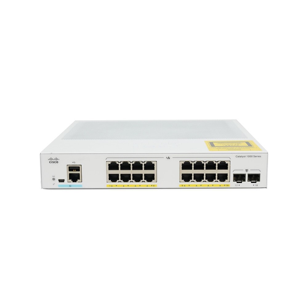 Cisco Catalyst 1000-16FP-2G-L 16-Port Gigabit Ethernet PoE+ Switch with 2 SFP Uplinks New 2