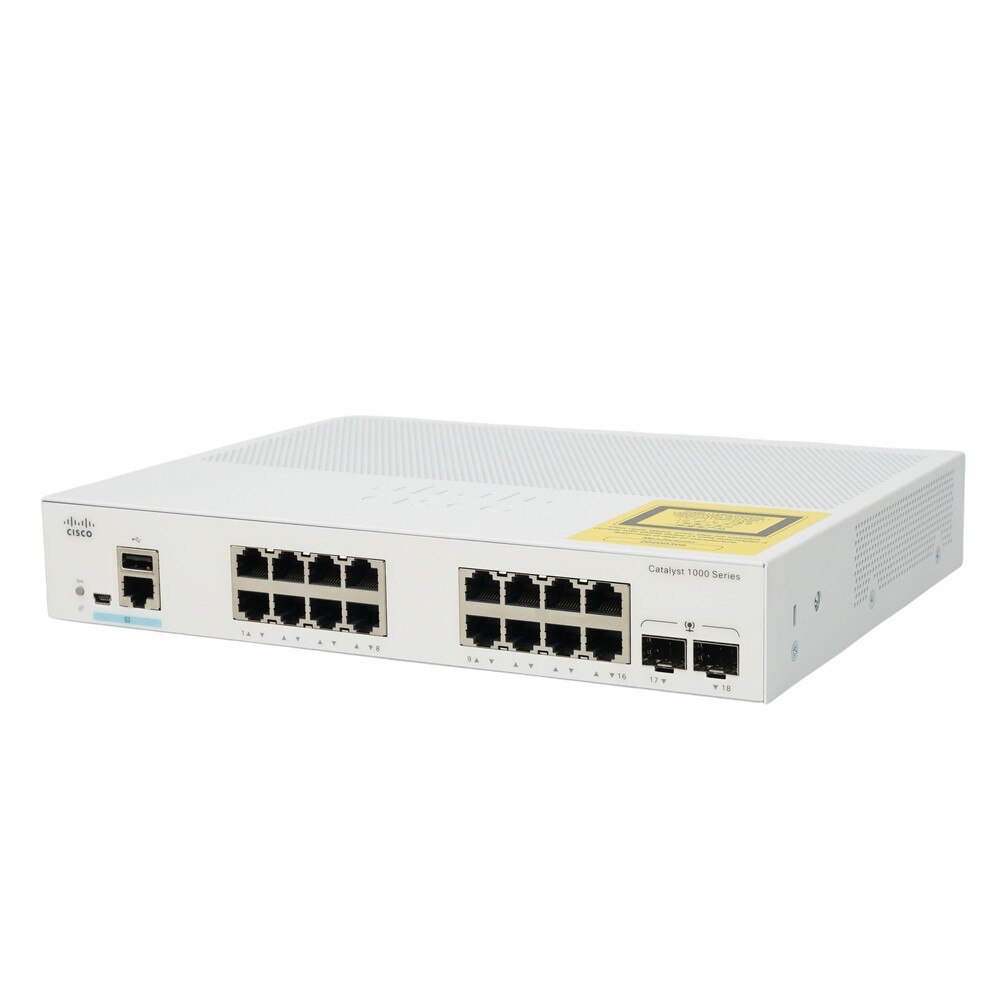 Cisco Catalyst 1000-16T-E-2G-L 16-Port Gigabit Ethernet Managed Switch with 2 SFP Uplinks Refresh 1