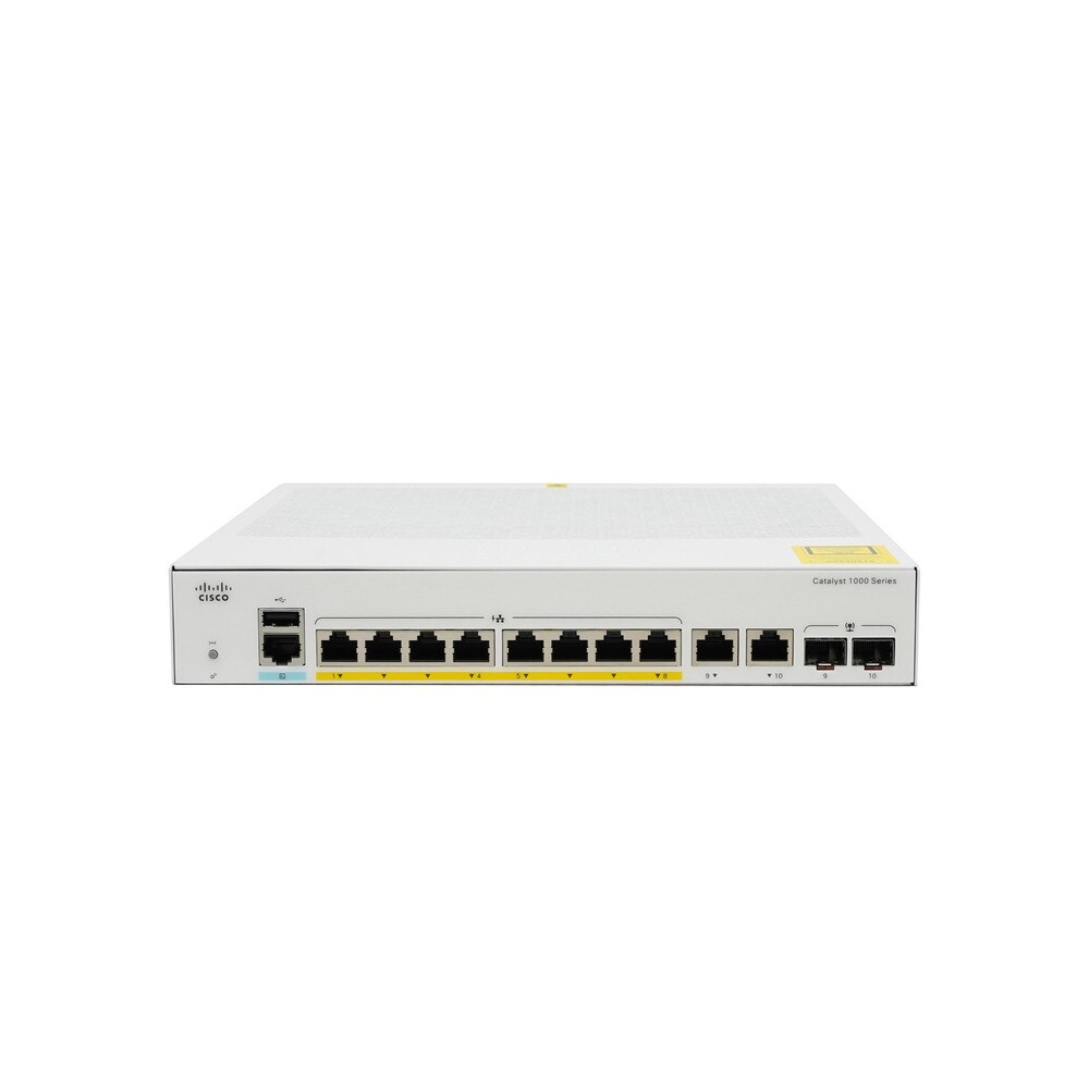 Cisco Catalyst 1000-8FP-2G-L 8-Port Gigabit Ethernet PoE+ Switch with 2 SFP Uplinks Refresh 1