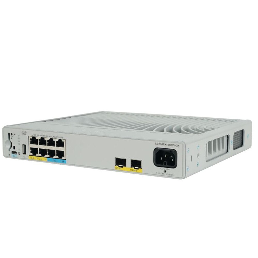 Cisco Catalyst C9200CX-8UXG-2X-E 8-Port PoE+ Compact Switch with Network Essentials New 1
