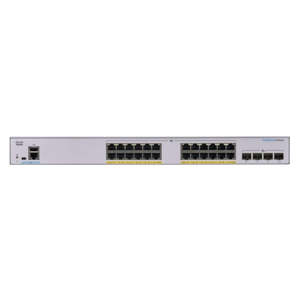 Cisco CBS250-24FP-4X 24-Port Gigabit PoE+ Managed Switch with SFP+ (NA) Refresh 2
