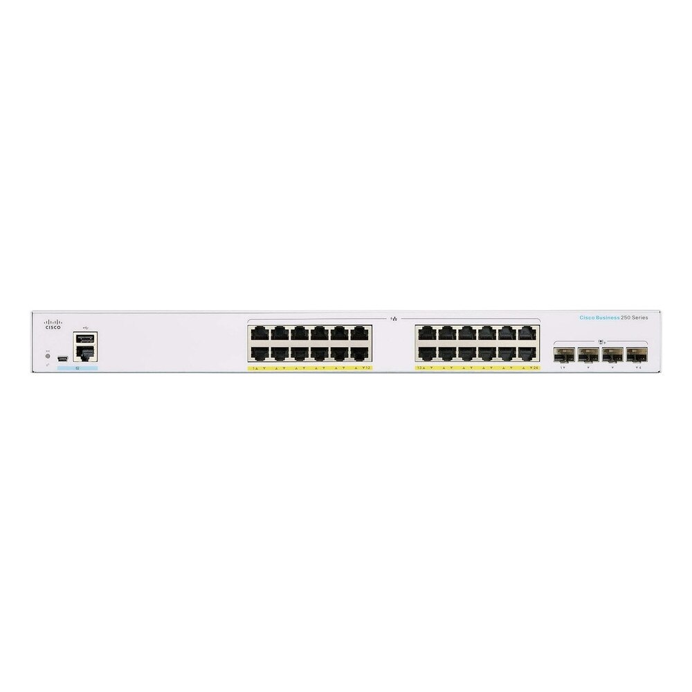 Cisco CBS250-24T-4X 24-Port Gigabit Ethernet Smart Switch (NA) Refresh 2