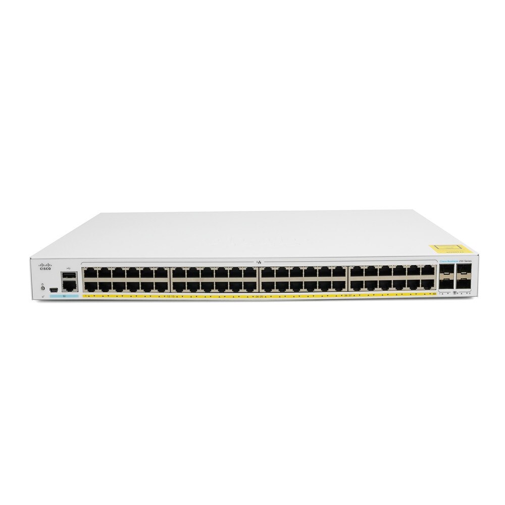 Cisco CBS250-48P-4X 48-Port Gigabit Ethernet PoE+ Smart Switch with SFP (NA) Refresh 3