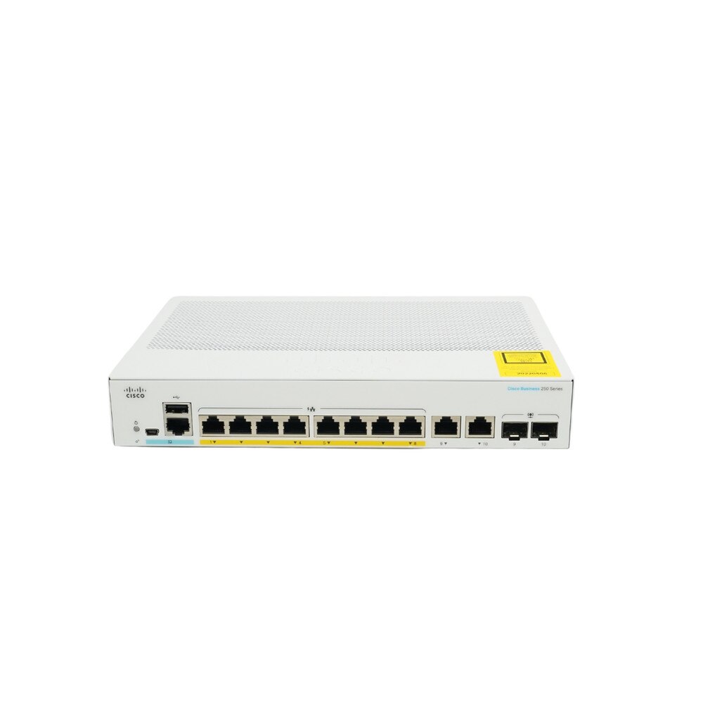 Cisco CBS250-8FP-E-2G 8-Port Gigabit PoE+ Managed Switch with SFP/RJ45 Combo (NA) Refresh 3