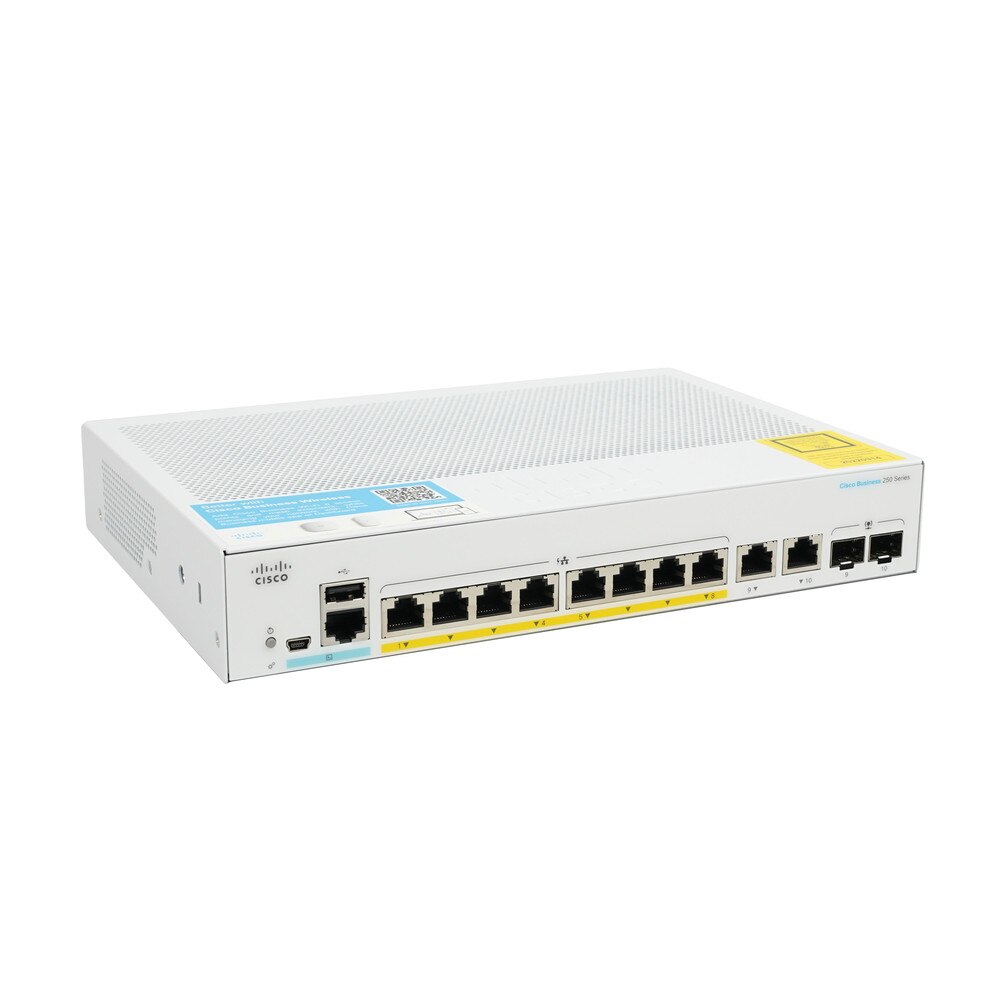 Cisco CBS250-8P-E-2G 8-Port Gigabit PoE Smart Switch (NA) Refresh 1