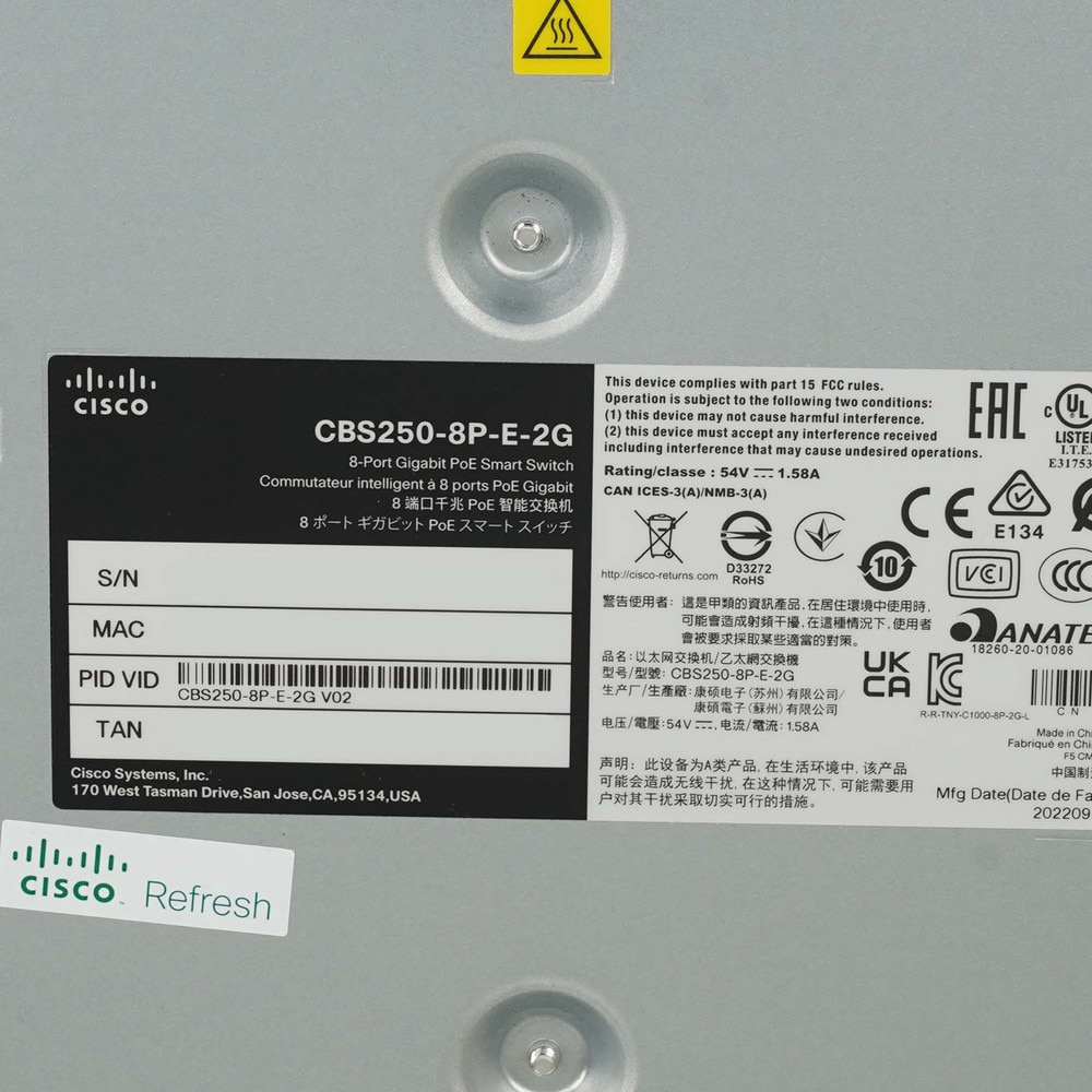 Cisco CBS250-8P-E-2G 8-Port Gigabit PoE Smart Switch (NA) Refresh 6