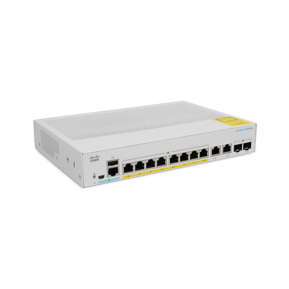 Cisco CBS250-8PP-E-2G-NA-RF 8-Port Gigabit PoE+ Managed Switch with SFP/RJ45 Combo Refresh 2