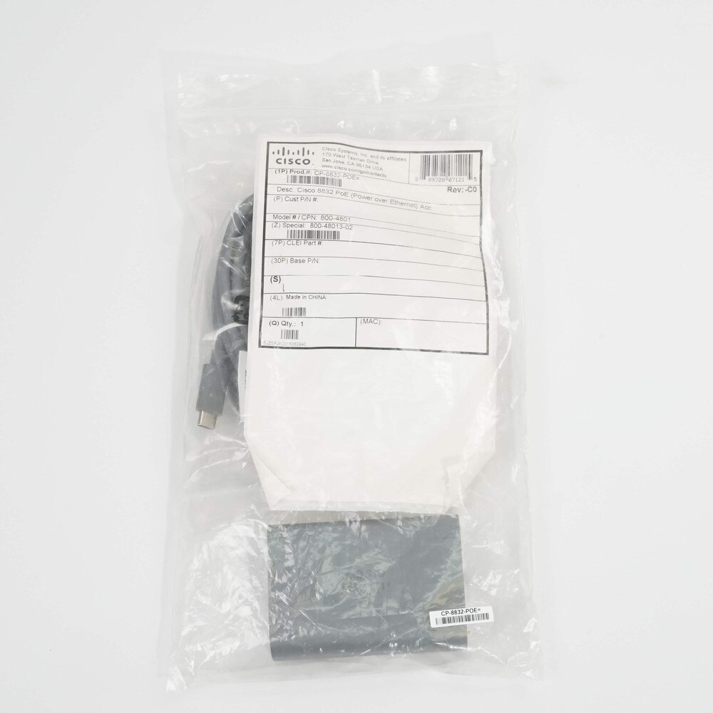 Cisco 8832 IP Conference Phone PoE Injector (CP-8832-POE) New 5