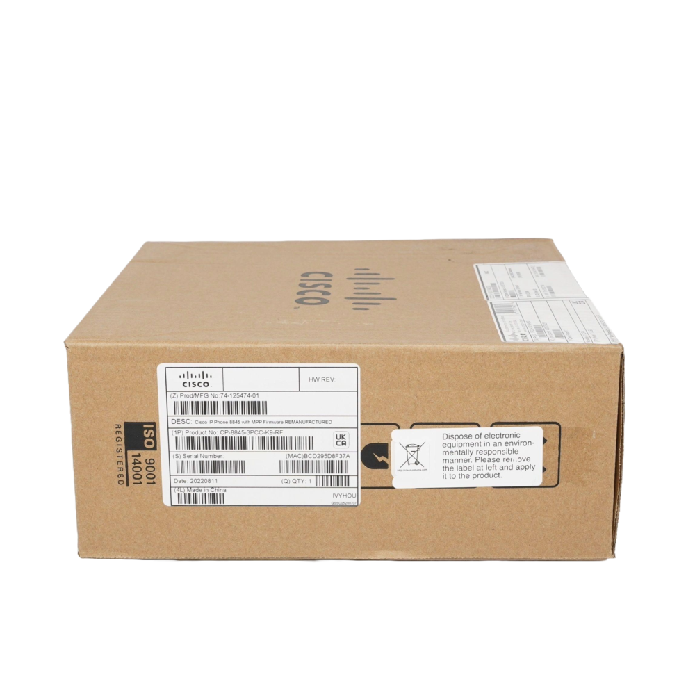 Cisco 8845 IP Phone with Multiplatform Firmware (CP-8845-3PCC-K9-RF) Refresh 6