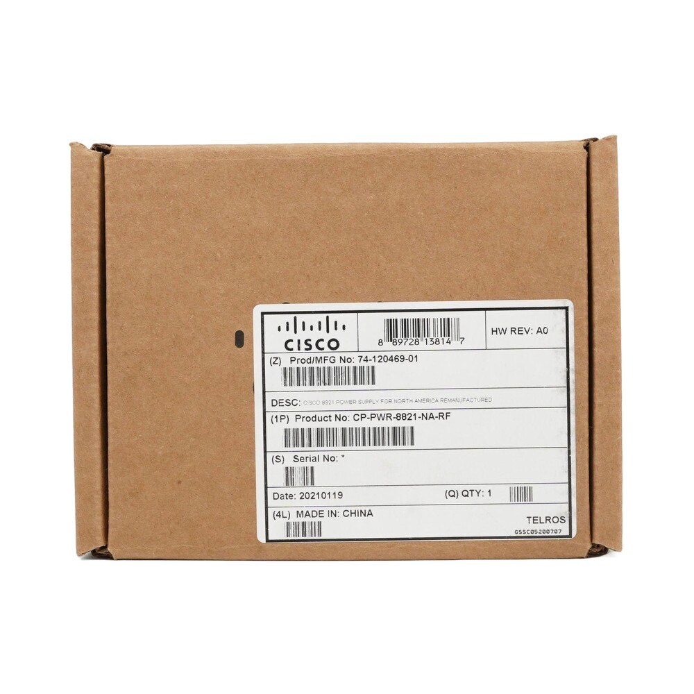 Cisco 8821 Power Supply for North America (CP-PWR-8821-NA-RF) Refresh 3