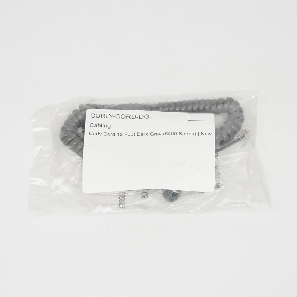 Generic CURLY-CORD-DG-12FT Curly Cord 12 Foot Dark Gray (6400 Series) New 2
