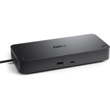 Top angle of Dell SD25 Docking Station highlighting compact and sleek design