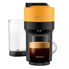 Nespresso Vertuo Pop+ Coffee and Espresso Machine by De'Longhi in black, featuring a compact design and removable water tank.