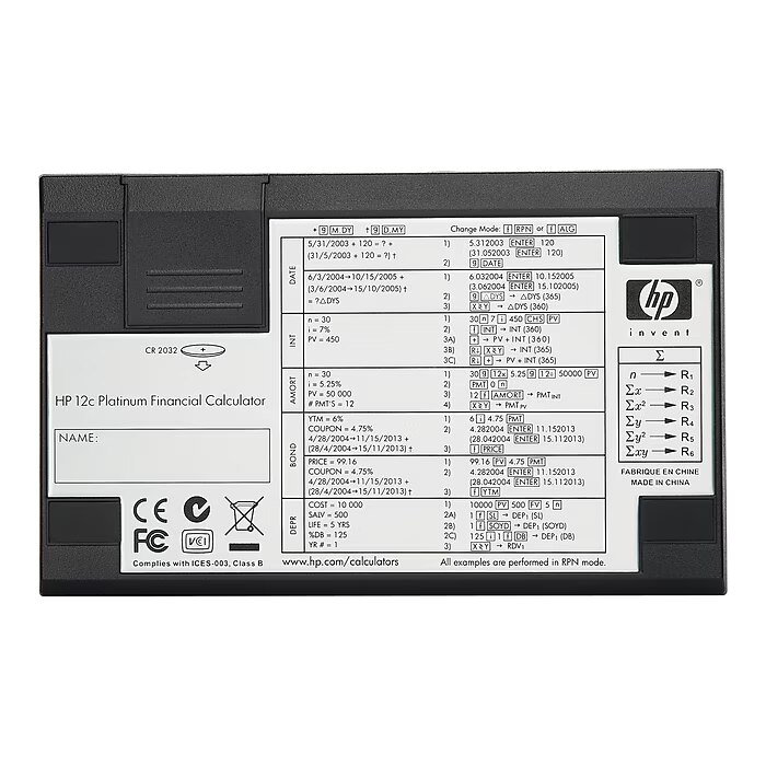 HP 12C Platinum 10-Digit Battery Powered Financial Calculator (F2231AA) New 4