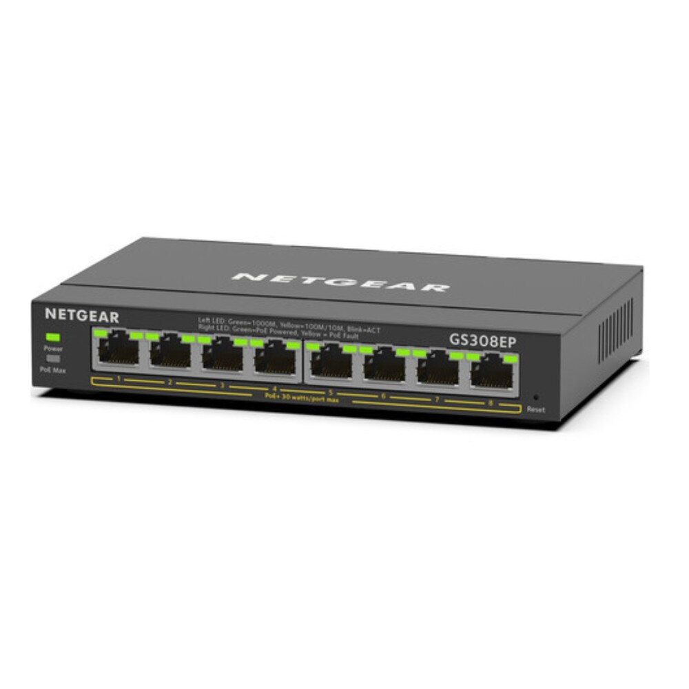 Netgear GS308EP 8-Port Gigabit Ethernet PoE+ Smart Managed Plus Switch (GS308EP-100NAS) |Like New 1
