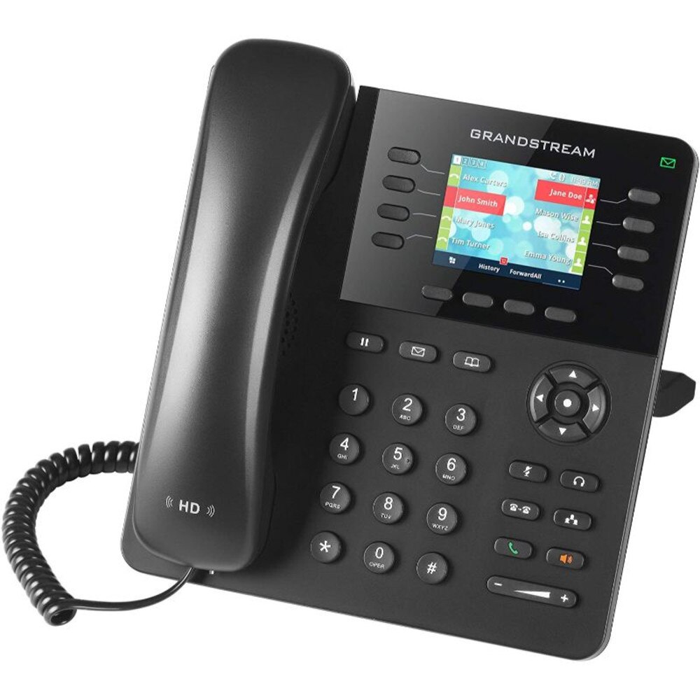 Image of Grandstream Digital IP Phone GXP2135 with 2.8 inch color LCD display, 8 lines, 4 SIP accounts, and 32 digital speed dial/BLF keys.