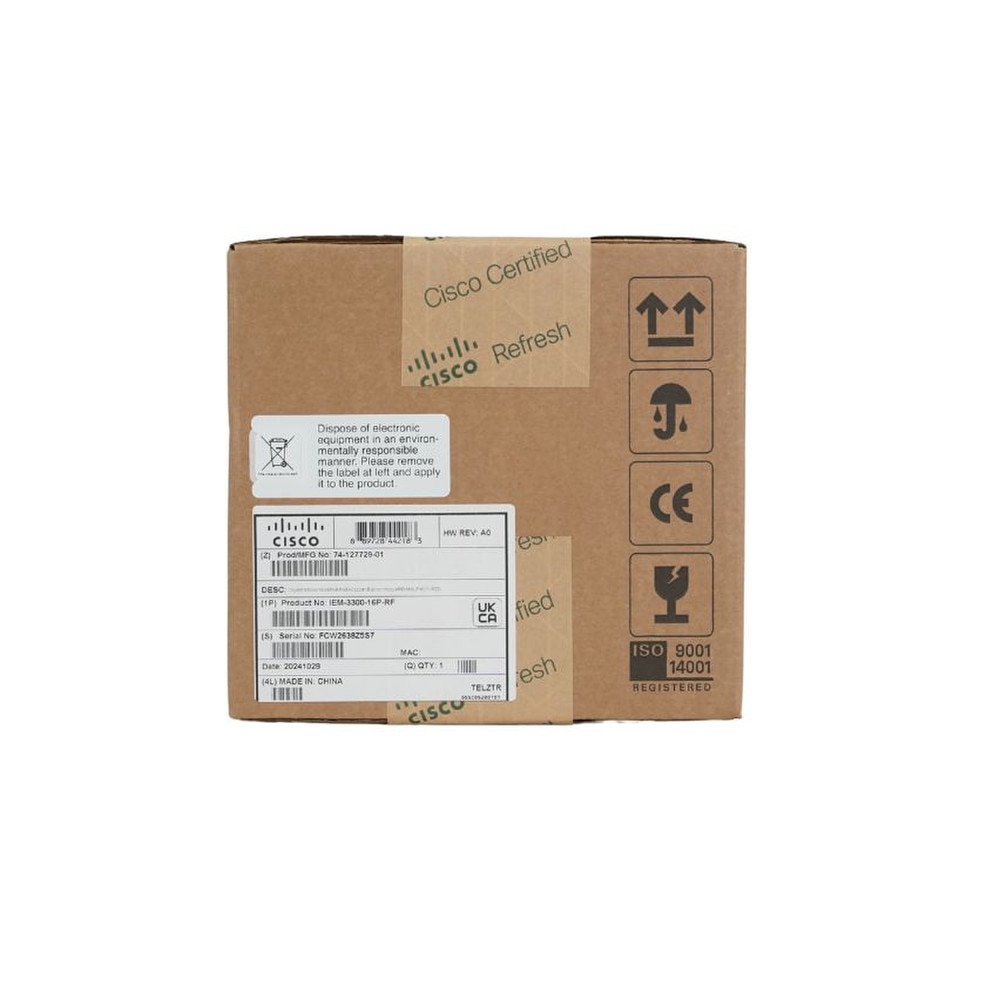 Cisco Catalyst IEM-3300-16P 16‑Port Gigabit PoE+ Expansion Module | Refresh