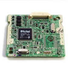 A photo of a Panasonic KX-TE82493 caller ID card with 3 ports and a green circuit board.