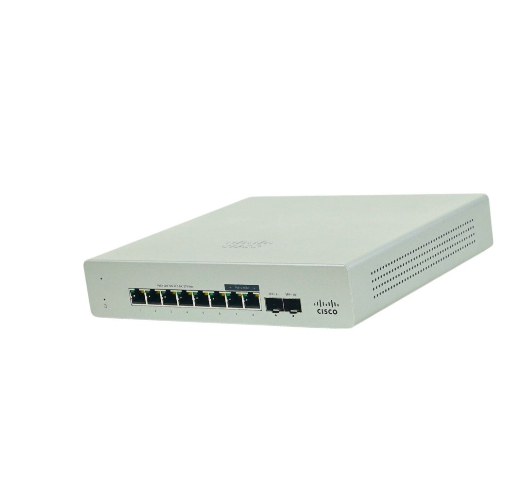 Cisco Meraki MS130-8X Cloud-Managed 6GE + 2x(2.5GE) 120W PoE Switch (MS130-8X-HW) New 1