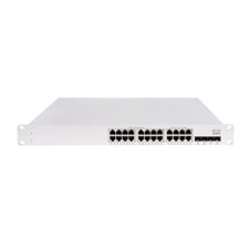 Image of Cisco Meraki MS150 24-Port Gigabit PoE+ Switch (MS150-24P-4X) featuring 24 PoE+ ports, 4 SFP+ uplinks, and cloud-managed capabilities for enterprise networking.