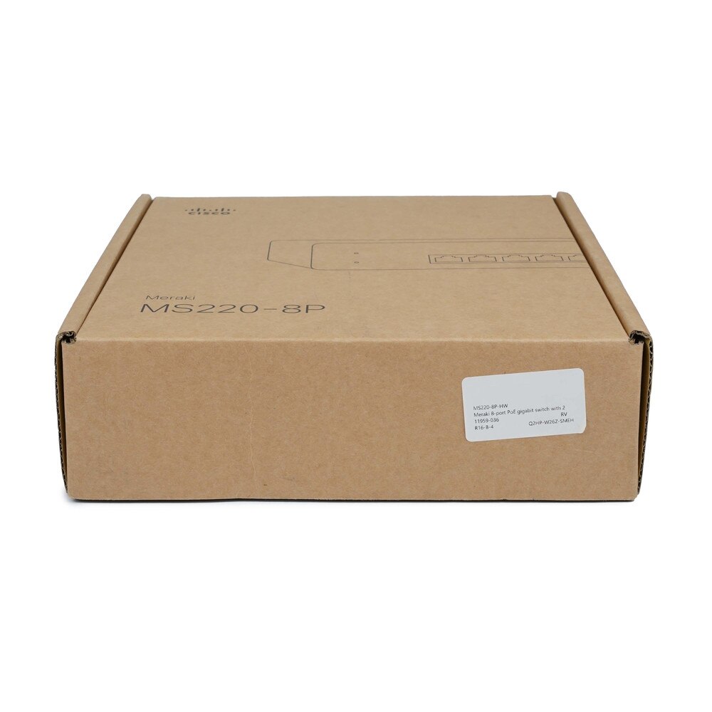Cisco Meraki MS220 8Port Cloud Managed PoE+ Gigabit Switch (MS2208P