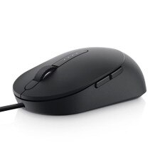 Dell Pro Wired Mouse MS3220 in sleek black finish, featuring ergonomic design and high-precision optical tracking.
